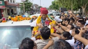 सोजत में पूर्व मुख्यमंत्री अशोक गहलोत का जोरदार स्वागत, कांग्रेस कार्यकर्ताओं में दिखा उत्साह